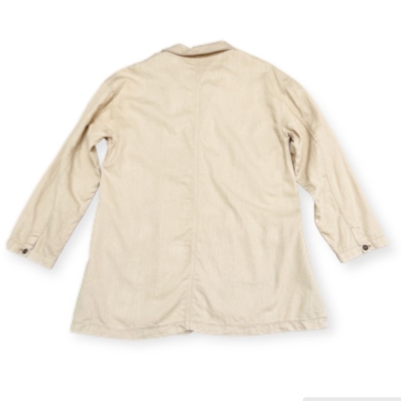 Anthropologie Pilcro Linen Blend Summer Blazer Large Cream Lagenlook Boho - Picture 4 of 13
